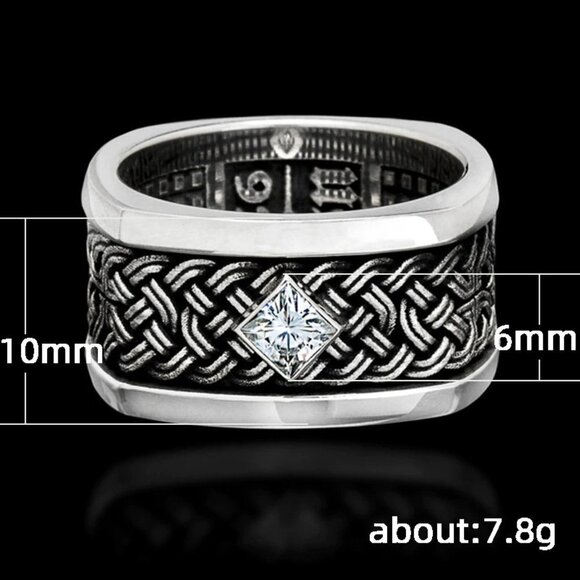 💎925 Silver Plated Unique Black Huge Heavy Men Ring, MLNN1239 - Picture 3 of 4